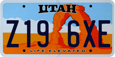 UT license plate Z196XE