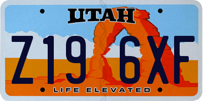 UT license plate Z196XF