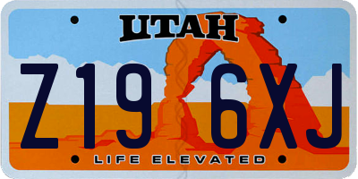 UT license plate Z196XJ