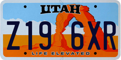 UT license plate Z196XR