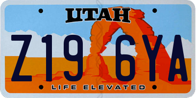 UT license plate Z196YA
