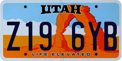 UT license plate Z196YB