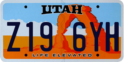 UT license plate Z196YH