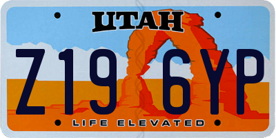 UT license plate Z196YP
