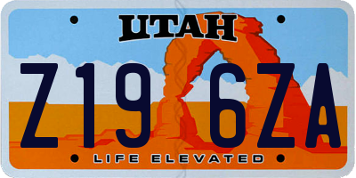 UT license plate Z196ZA