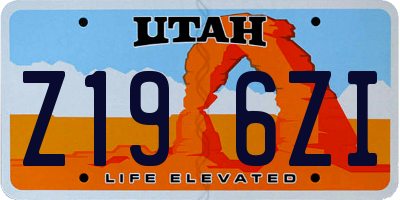 UT license plate Z196ZI