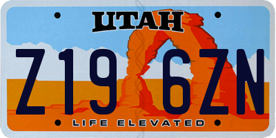 UT license plate Z196ZN