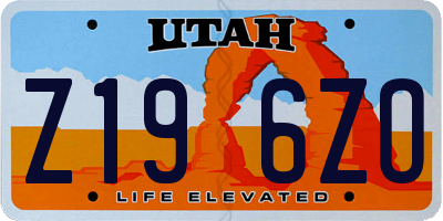 UT license plate Z196ZO