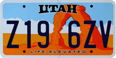 UT license plate Z196ZV