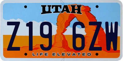 UT license plate Z196ZW