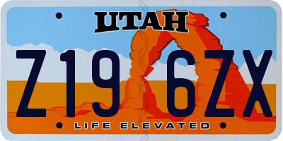 UT license plate Z196ZX