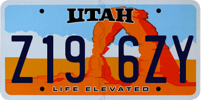 UT license plate Z196ZY