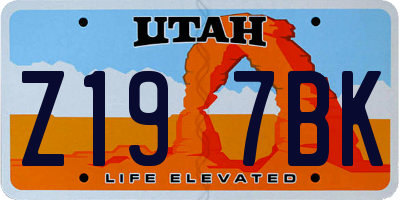 UT license plate Z197BK