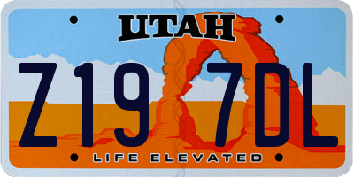 UT license plate Z197DL