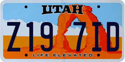 UT license plate Z197ID