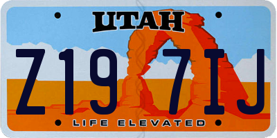 UT license plate Z197IJ