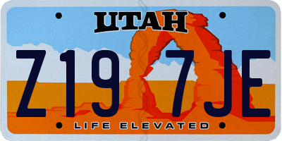UT license plate Z197JE