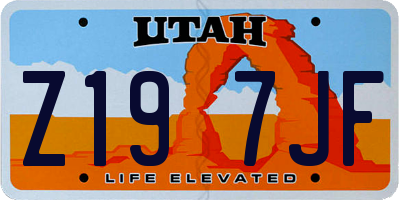 UT license plate Z197JF