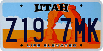 UT license plate Z197MK