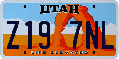 UT license plate Z197NL