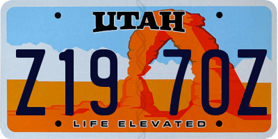 UT license plate Z197OZ