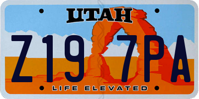 UT license plate Z197PA