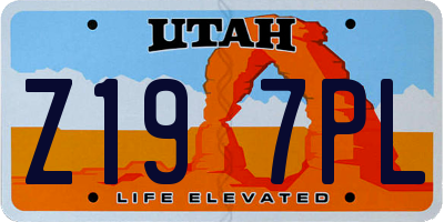 UT license plate Z197PL