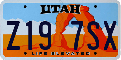 UT license plate Z197SX