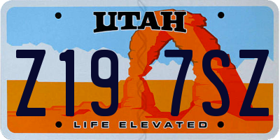 UT license plate Z197SZ