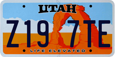 UT license plate Z197TE