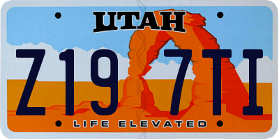 UT license plate Z197TI