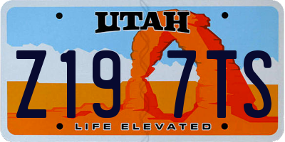UT license plate Z197TS