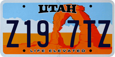 UT license plate Z197TZ
