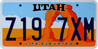 UT license plate Z197XM