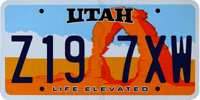 UT license plate Z197XW