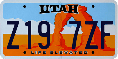 UT license plate Z197ZF