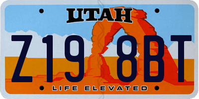 UT license plate Z198BT