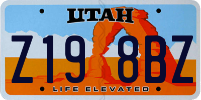 UT license plate Z198BZ