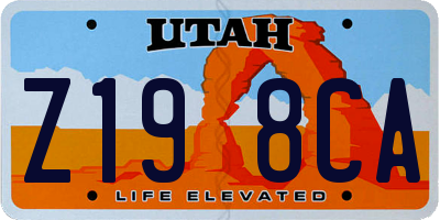 UT license plate Z198CA
