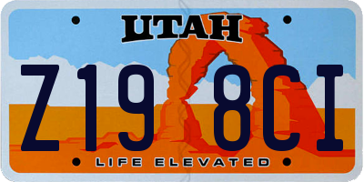 UT license plate Z198CI