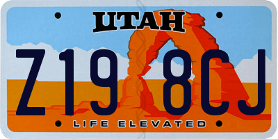 UT license plate Z198CJ