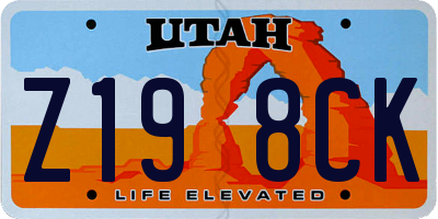 UT license plate Z198CK