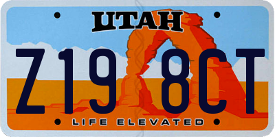 UT license plate Z198CT