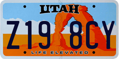 UT license plate Z198CY