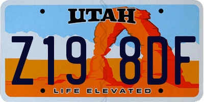 UT license plate Z198DF