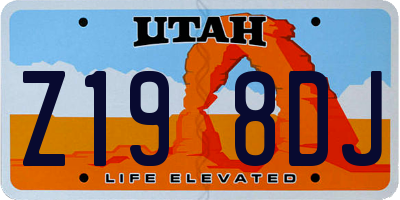 UT license plate Z198DJ