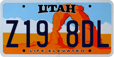 UT license plate Z198DL
