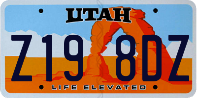 UT license plate Z198DZ