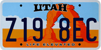 UT license plate Z198EC