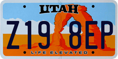 UT license plate Z198EP
